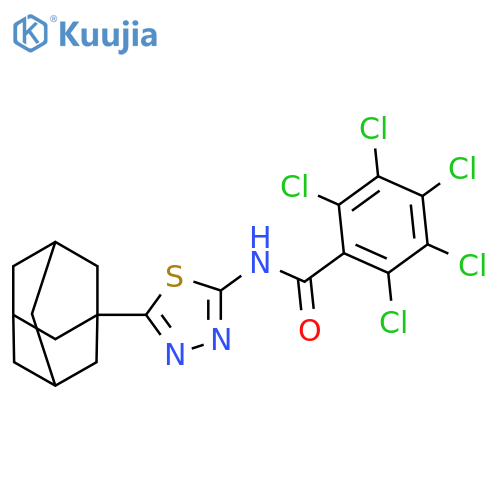 N-5-(adamantan-1-yl)-1,3,4-thiadiazol-2-yl-2,3,4,5,6-pentachlorobenzamide structure