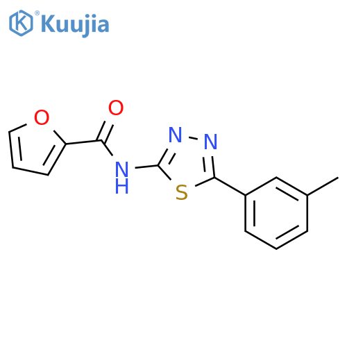 N-5-(3-methylphenyl)-1,3,4-thiadiazol-2-ylfuran-2-carboxamide structure