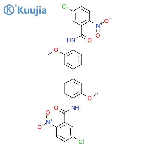 5-chloro-N-4'-(5-chloro-2-nitrobenzamido)-3,3'-dimethoxy-1,1'-biphenyl-4-yl-2-nitrobenzamide structure