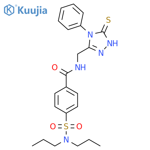 4-(dipropylsulfamoyl)-N-(4-phenyl-5-sulfanylidene-4,5-dihydro-1H-1,2,4-triazol-3-yl)methylbenzamide structure