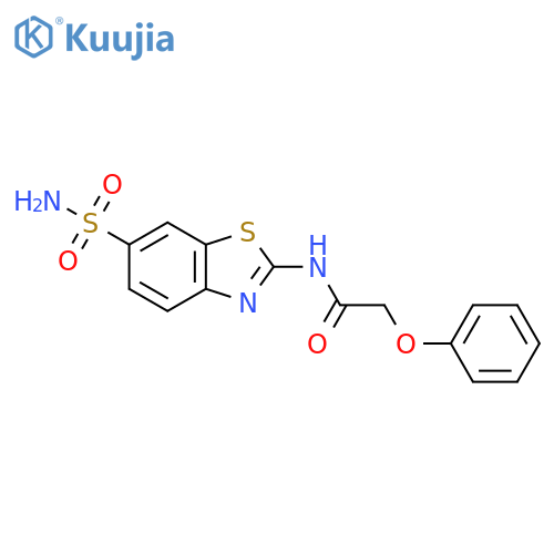 2-phenoxy-N-(6-sulfamoyl-1,3-benzothiazol-2-yl)acetamide structure