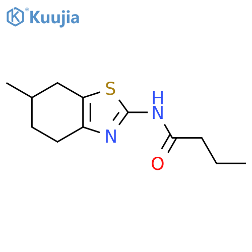 N-(6-methyl-4,5,6,7-tetrahydro-1,3-benzothiazol-2-yl)butanamide structure