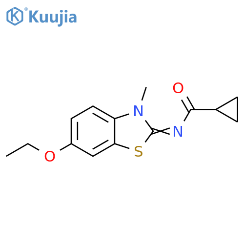 N-(2E)-6-ethoxy-3-methyl-2,3-dihydro-1,3-benzothiazol-2-ylidenecyclopropanecarboxamide structure