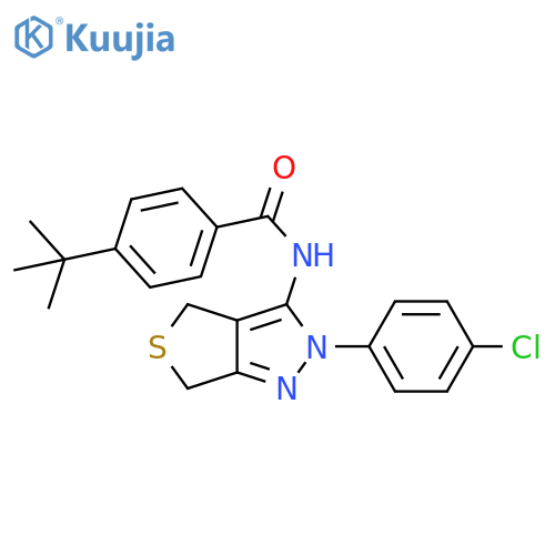 4-tert-butyl-N-2-(4-chlorophenyl)-2H,4H,6H-thieno3,4-cpyrazol-3-ylbenzamide structure