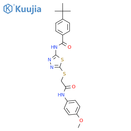 4-tert-butyl-N-5-({(4-methoxyphenyl)carbamoylmethyl}sulfanyl)-1,3,4-thiadiazol-2-ylbenzamide structure