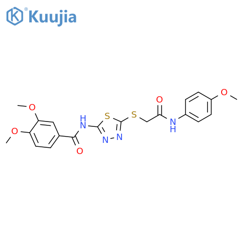 3,4-dimethoxy-N-5-({(4-methoxyphenyl)carbamoylmethyl}sulfanyl)-1,3,4-thiadiazol-2-ylbenzamide structure