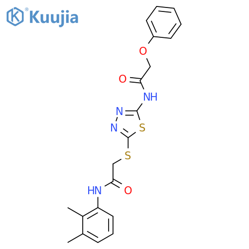 N-[5-({[(2,3-dimethylphenyl)carbamoyl]methyl}sulfanyl)-1,3,4-thiadiazol-2-yl]-2-phenoxyacetamide structure