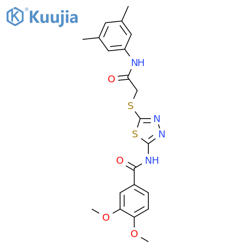 N-5-({(3,5-dimethylphenyl)carbamoylmethyl}sulfanyl)-1,3,4-thiadiazol-2-yl-3,4-dimethoxybenzamide structure
