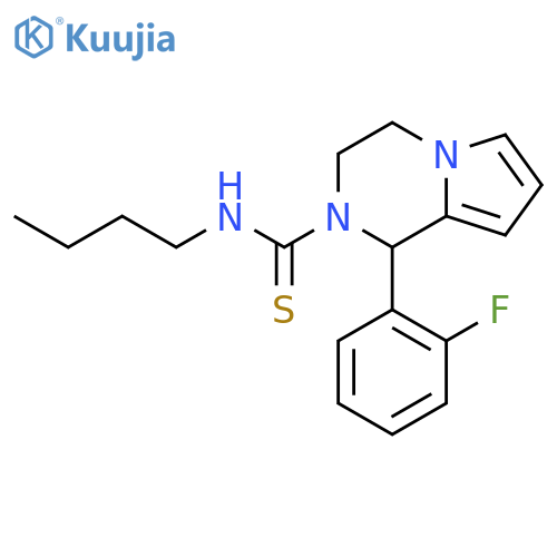 N-butyl-1-(2-fluorophenyl)-1H,2H,3H,4H-pyrrolo1,2-apyrazine-2-carbothioamide structure