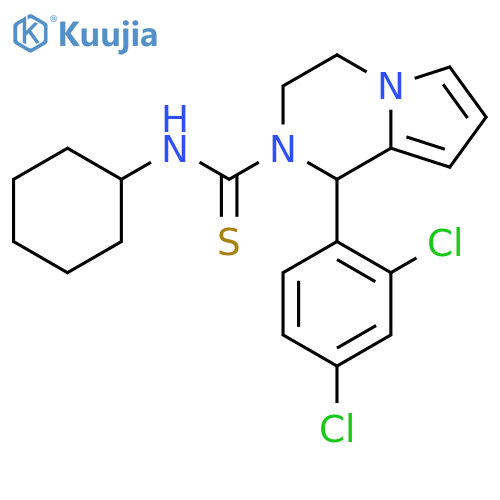 N-cyclohexyl-1-(2,4-dichlorophenyl)-1H,2H,3H,4H-pyrrolo1,2-apyrazine-2-carbothioamide structure