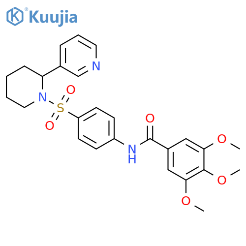 3,4,5-trimethoxy-N-(4-{2-(pyridin-3-yl)piperidin-1-ylsulfonyl}phenyl)benzamide structure