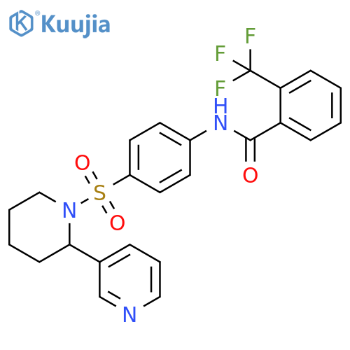 N-(4-{2-(pyridin-3-yl)piperidin-1-ylsulfonyl}phenyl)-2-(trifluoromethyl)benzamide structure