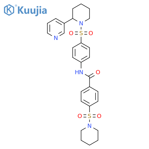 4-(piperidine-1-sulfonyl)-N-(4-{2-(pyridin-3-yl)piperidin-1-ylsulfonyl}phenyl)benzamide structure