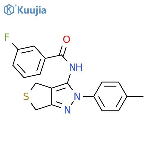3-fluoro-N-2-(4-methylphenyl)-2H,4H,6H-thieno3,4-cpyrazol-3-ylbenzamide structure