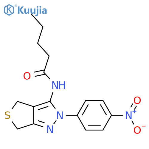 N-2-(4-nitrophenyl)-2H,4H,6H-thieno3,4-cpyrazol-3-ylpentanamide structure