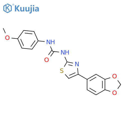 3-4-(2H-1,3-benzodioxol-5-yl)-1,3-thiazol-2-yl-1-(4-methoxyphenyl)urea structure