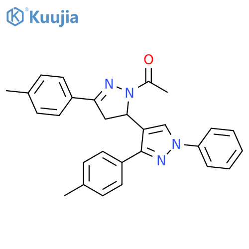 1-3',5-bis(4-methylphenyl)-1'-phenyl-3,4-dihydro-1'H,2H-3,4'-bipyrazole-2-ylethan-1-one structure