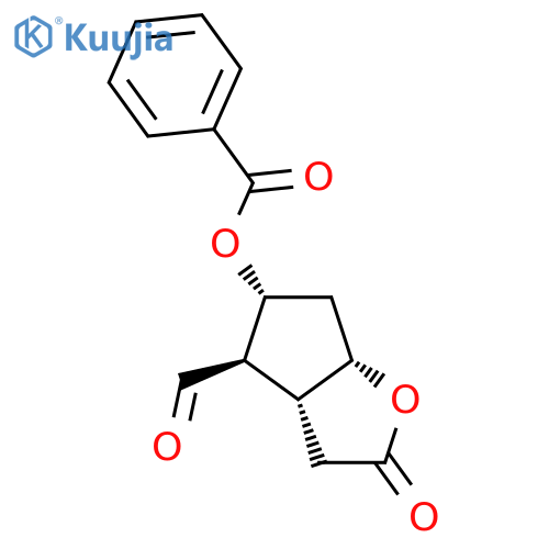 3β-Benzoyloxy-2β-carboxaldehyde-5α-hydroxy-1α-cyclopentaneacetic Acid γ-Lactone structure