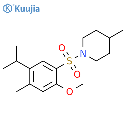 1-2-methoxy-4-methyl-5-(propan-2-yl)benzenesulfonyl-4-methylpiperidine structure