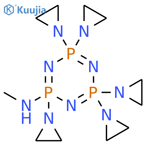 2,4,4,6,6-pentakis(aziridin-1-yl)-N-methyl-1,3,5,2lambda~5~,4lambda~5~,6lambda~5~-triazatriphosphinin-2-amine structure