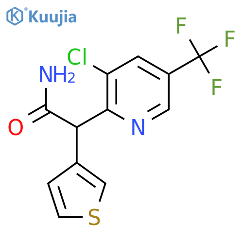 2-[3-chloro-5-(trifluoromethyl)pyridin-2-yl]-2-(thiophen-3-yl)acetamide structure