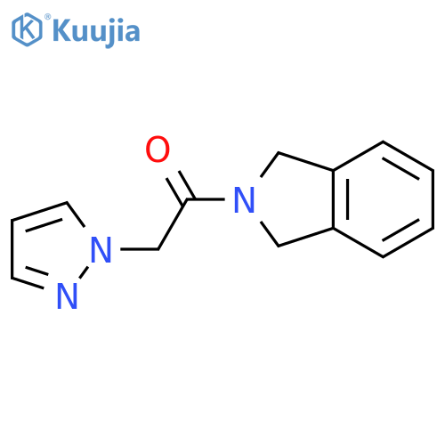 1-(2,3-dihydro-1H-isoindol-2-yl)-2-(1H-pyrazol-1-yl)ethan-1-one structure