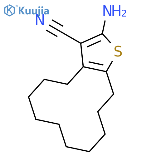 2-Amino-4,5,6,7,8,9,10,11,12,13-decahydrocyclododecabthiophene-3-carbonitrile structure