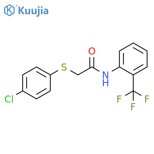 2-[(4-chlorophenyl)sulfanyl]-N-[2-(trifluoromethyl)phenyl]acetamide structure