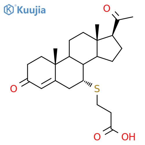Propanoic acid, 3-[[(7a)-3,20-dioxopregn-4-en-7-yl]thio]-(9CI) structure