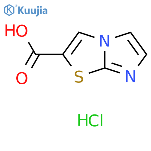 Imidazo[2,1-b][1,3]thiazole-2-carboxylic acid;hydrochloride structure