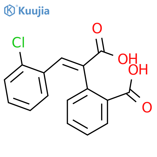 (E)-2-Carboxy-alpha-((2-chlorophenyl)methylene)benzeneacetic acid structure