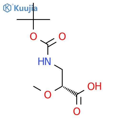 Propanoic acid,3-[[(1,1-dimethylethoxy)carbonyl]amino]-2-methoxy-, (2R)- structure