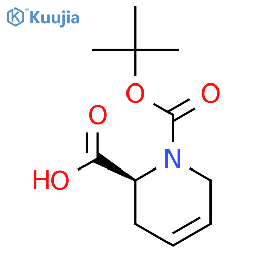 (2S)-1-[(tert-butoxy)carbonyl]-1,2,3,6-tetrahydropyridine-2-carboxylic acid structure