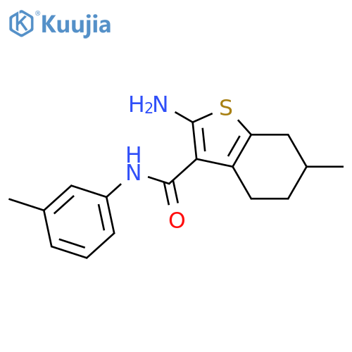 2-Amino-6-methyl-N-(3-methylphenyl)-4,5,6,7-tetrahydro-1-benzothiophene-3-carboxamide structure