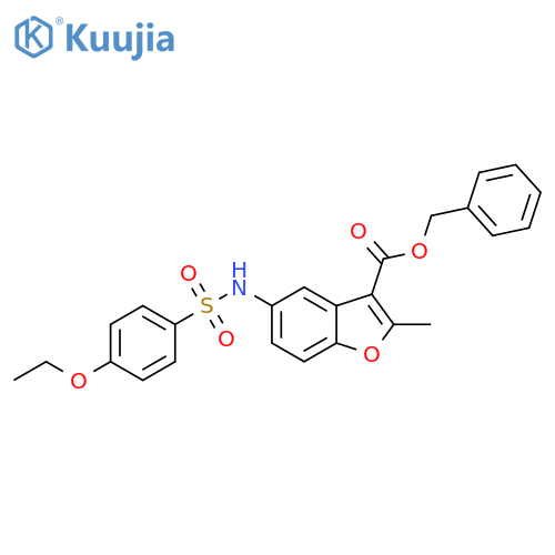 benzyl 5-(4-ethoxybenzenesulfonamido)-2-methyl-1-benzofuran-3-carboxylate structure
