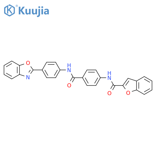 N-[4-[[4-(1,3-benzoxazol-2-yl)phenyl]carbamoyl]phenyl]-1-benzofuran-2-carboxamide structure
