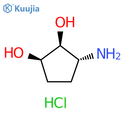 rac-(1R,2S,3R)-3-amino-1,2-cyclopentanediol hydrochloride structure