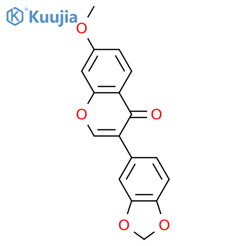 4H-1-Benzopyran-4-one, 3-(1,3-benzodioxol-5-yl)-7-methoxy- structure