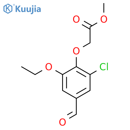 (2-Chloro-6-ethoxy-4-formyl-phenoxy)-acetic acid methyl ester structure