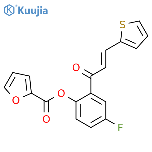 4-fluoro-2-[(2E)-3-(thiophen-2-yl)prop-2-enoyl]phenyl furan-2-carboxylate structure