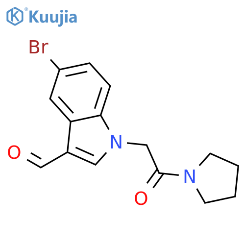 5-Bromo-1-(2-oxo-2-(pyrrolidin-1-yl)ethyl)-1H-indole-3-carbaldehyde structure