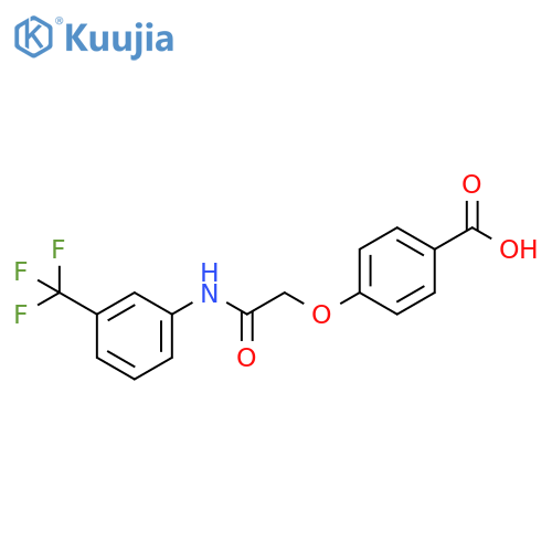 4-({[3-(trifluoromethyl)phenyl]carbamoyl}methoxy)benzoic acid structure