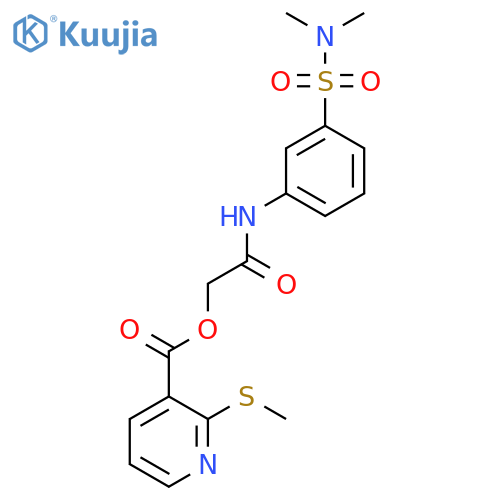{[3-(Dimethylsulfamoyl)phenyl]carbamoyl}methyl 2-(methylsulfanyl)pyridine-3-carboxylate structure