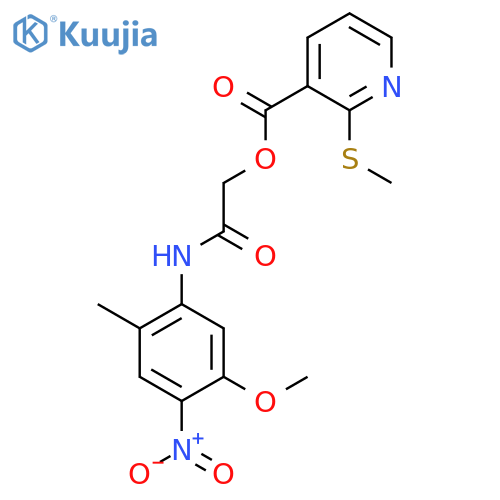 2-((5-Methoxy-2-methyl-4-nitrophenyl)amino)-2-oxoethyl 2-(methylthio)nicotinate structure