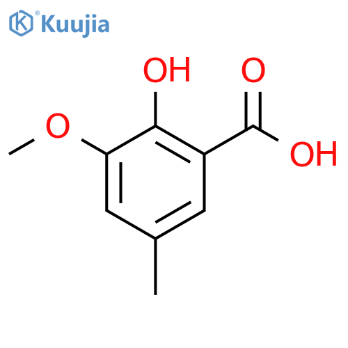 2-hydroxy-3-methoxy-5-methylbenzoic Acid structure