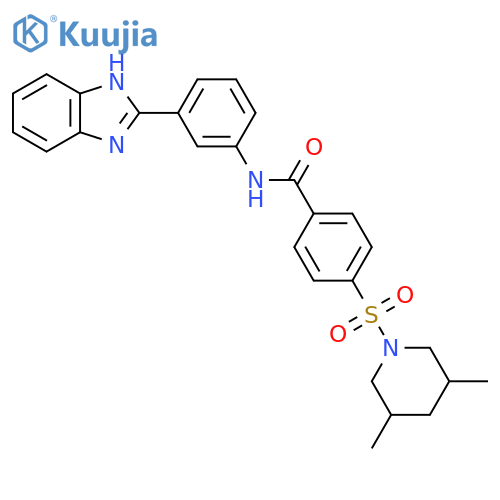 N-3-(1H-1,3-benzodiazol-2-yl)phenyl-4-(3,5-dimethylpiperidin-1-yl)sulfonylbenzamide structure