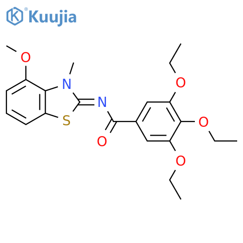 3,4,5-triethoxy-N-(2E)-4-methoxy-3-methyl-2,3-dihydro-1,3-benzothiazol-2-ylidenebenzamide structure