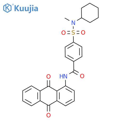 4-cyclohexyl(methyl)sulfamoyl-N-(9,10-dioxo-9,10-dihydroanthracen-1-yl)benzamide structure