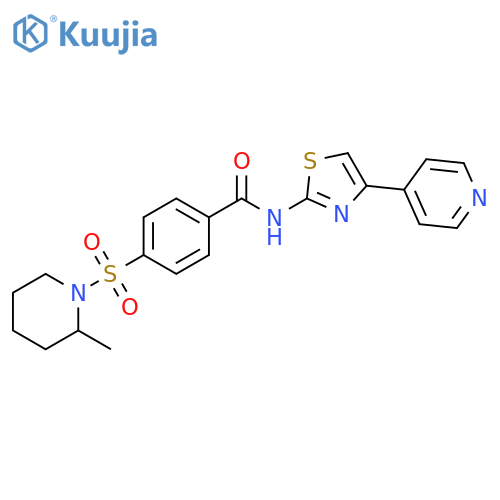 4-(2-methylpiperidin-1-yl)sulfonyl-N-4-(pyridin-4-yl)-1,3-thiazol-2-ylbenzamide structure