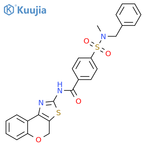 4-benzyl(methyl)sulfamoyl-N-{4H-chromeno4,3-d1,3thiazol-2-yl}benzamide structure